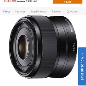 Sony - 35mm f/1.8 Prime Lens for Most NEX E-Mount
